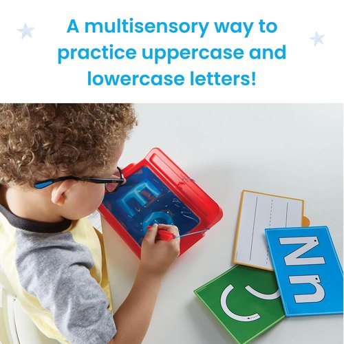 Hand2Mind Letter Tracing Pad - Reusable Sensory Writing Board for Kids 3-5 | Montessori Alphabet Toy