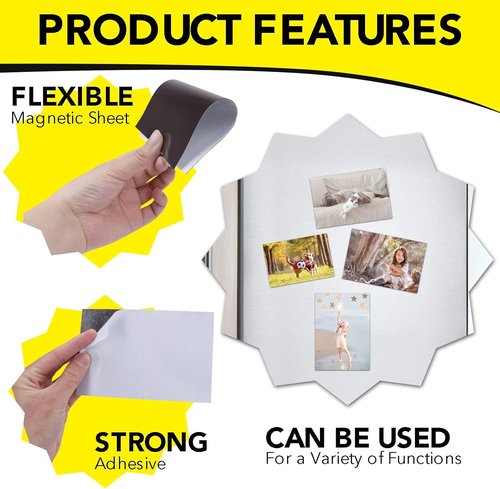 DIYMAG Magnetic Adhesive Sheets - Strong Rare Earth Magnets for DIY & Office Use | 1.26 Inch Diameter, Pack of 6