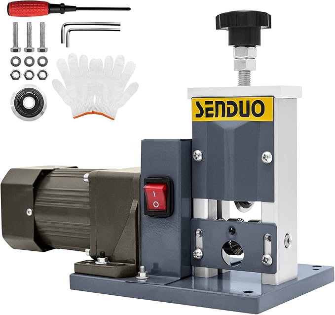 Automatic Wire Stripper Machine,25W 0.04" - 0.79" Electric Wire Stripping Machine,with Free Replacement Blades,Portable cable stripper for Scrap Copper Wire Cable Recycling