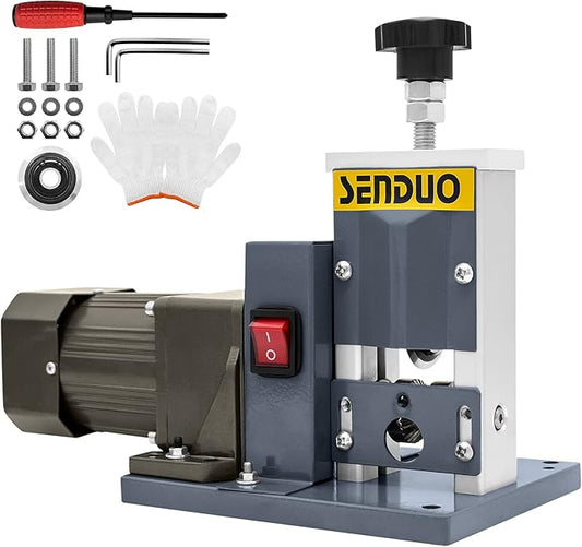 Automatic Wire Stripper Machine,25W 0.04" - 0.79" Electric Wire Stripping Machine,with Free Replacement Blades,Portable cable stripper for Scrap Copper Wire Cable Recycling