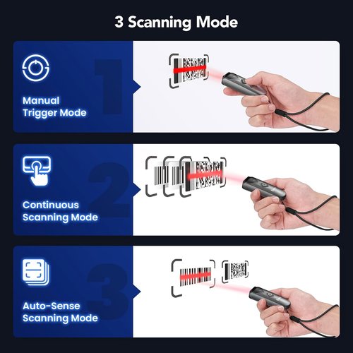 Eyoyo Portable Mini 2D Barcode Scanner - Compact Design with Built-In Screen for Easy Use