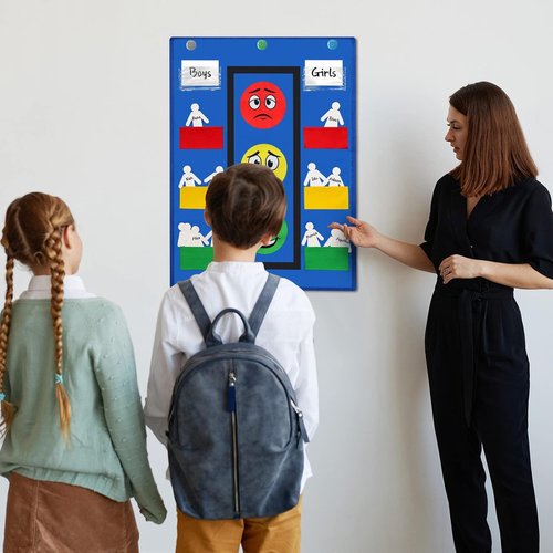 Panelee Classroom Behavior Chart - Stoplight Pocket Chart for Kids | 43-Piece Management Tool with Blank Cutouts