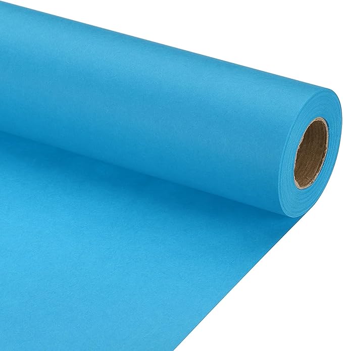 PATIKIL Wrapping Paper, 12" x 500"(42') 70 GSM Craft Paper Roll Kraft Packing Paper for Poster Bulletin Board, Gift Wrapping, Light Blue