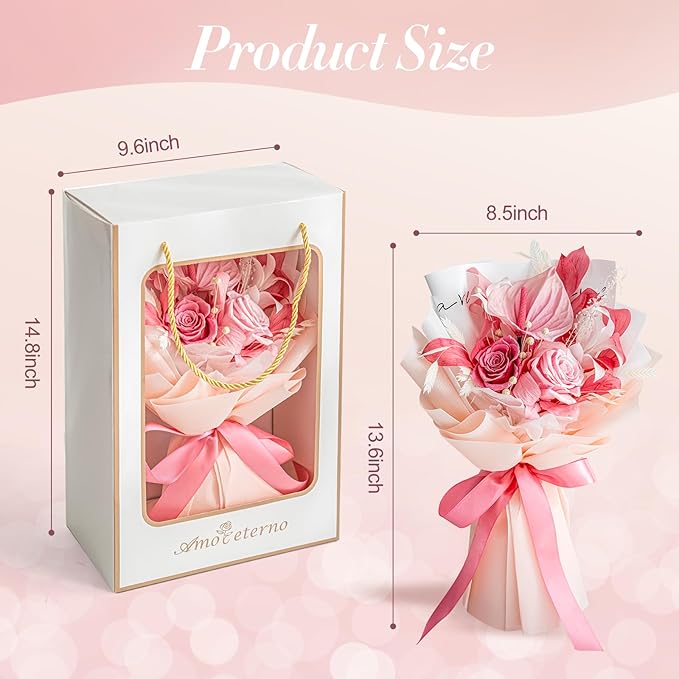 Forever Flower,Flowers for Delivery,Roses Bouquet Lasting for 3 years,Birthday Flowers,Sympathy Flowers,Gifts for Her Women Mom Grandma Wife Friends