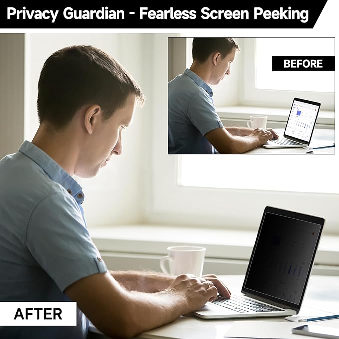 ANTOGOO V 13.3 Inch 1920x1080P (16:9) Laptop Privacy Screen Filter, Anti Blue Light Glare & Anti Scratch Computer Privacy Shield, Not for 13" with 16:10 Aspect Ratio Laptop