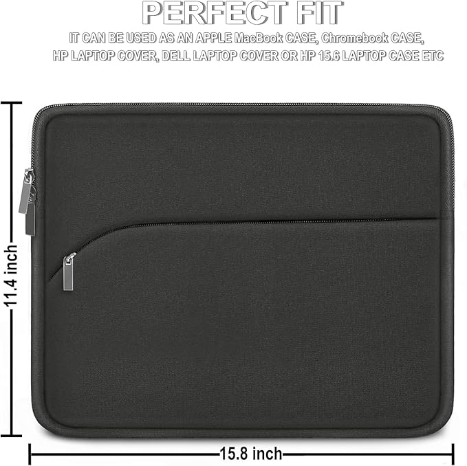 Laptop Case 15.6 inch, Durable Portable Monitor Protective Cover with Front Pocket, Traveling Laptop Sleeve Compatible for HP, Dell, Asus, Lenovo, Grey