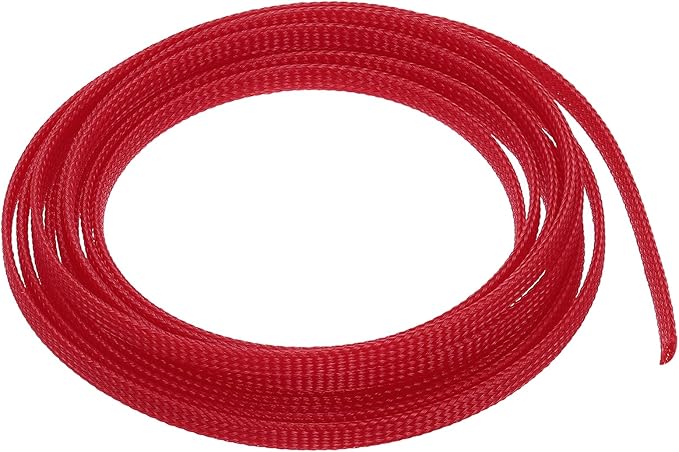 uxcell PET Expandable Sleeving 10ft 1/4" Red Cable Management Sleeve Cord Organizer for Wrap Protect Cable
