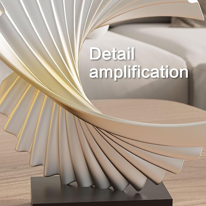 Ocean Wave Sculpture - Modern Funky Abstract Statue, Resin Wave Sea Ornament for Home Office Desk Shelf Accents (Silver)