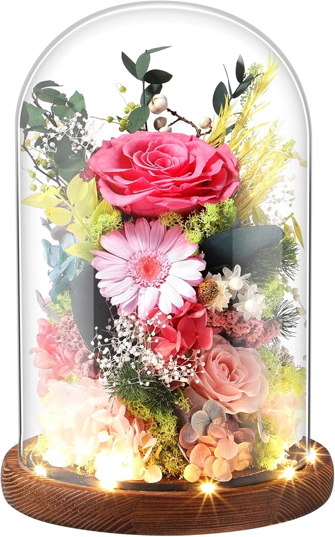 Eternal Rose Sweet Pink Flower Preserved Long Lasting Stable Color Natural Material Symbol of Everlasting Love for Wife Mothers Select Anniversary Rose Gift Birthday Present Christmas
