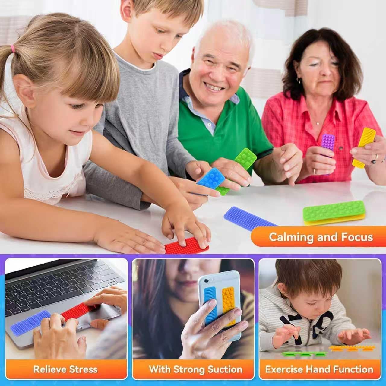 **Sensory Fidget Toys | 16-Pack Textured Suction Toys for Kids & Adults | Calming Relief for Autism & Anxiety**