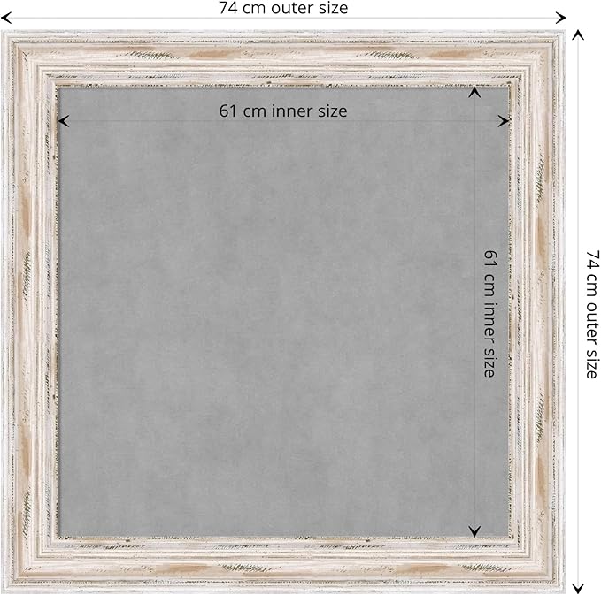 Amanti Art White Framed Magnetic Board 29x29 Medium Vision Board for use with Magnets, 100% Metal Sheet to Display Items as Office Decor or for Home Organization in mudroom, Kitchen or Kids Room