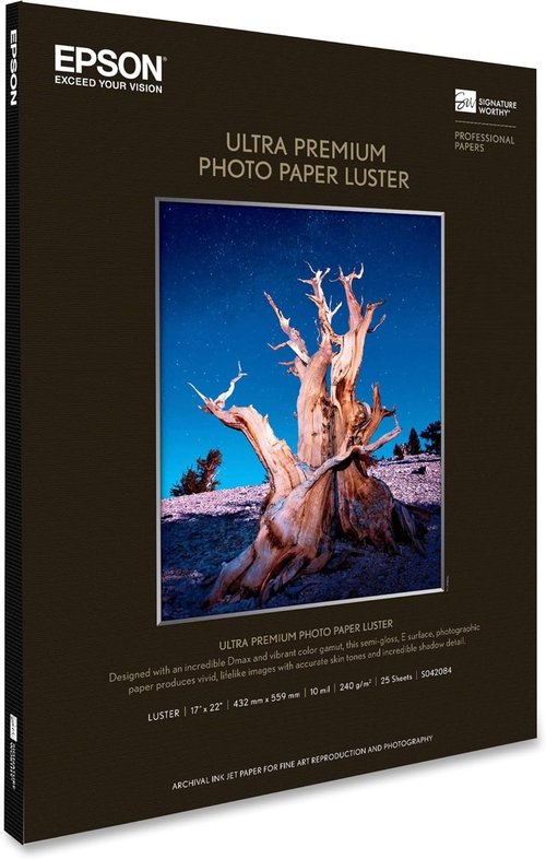 Epson Ultra Premium Luster Photo Paper - 17x22 Inches, 25 Sheets, Ideal for Stunning Prints