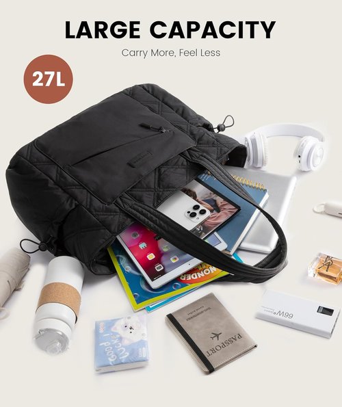 LOVEVOOK Tote Bag - Lightweight Quilted Puffer Bag for Work & Travel | Stylish Compartments