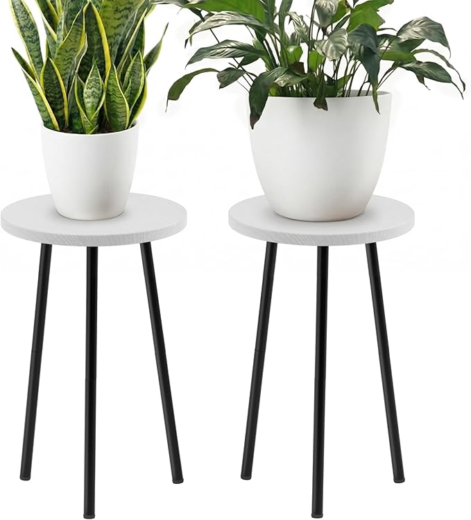 Plant Stand Indoor Outdoor: 2 Pack Indoor Plant Stand 20'' Convertible Multi-purpose Holder - Mid Century Modern Decor - Tall Plant Table for Living Room/Balcony/Garden/Patio