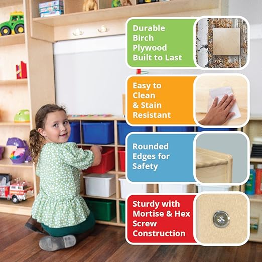 Wood Designs Adjustable Shelf Storage – Wooden Classroom Bookcase with Adjustable Shelves