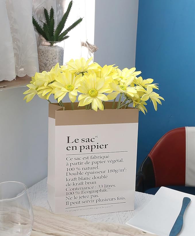 IPOPU 15pcs Daisies Artificial Flowers Faux Yellow Daisies Flowers 12" Fake Wildflowers Flower Silk Flowers for Floral Arrangements Wedding Home Garden Decor (Yellow)