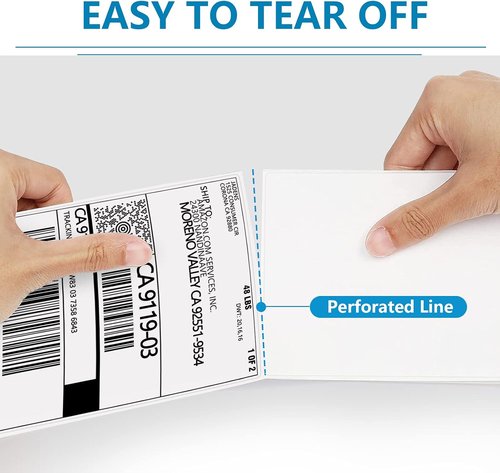 JADENS Thermal Shipping Labels - 500 Pack | 4x6 Inch Size for Efficient Labeling