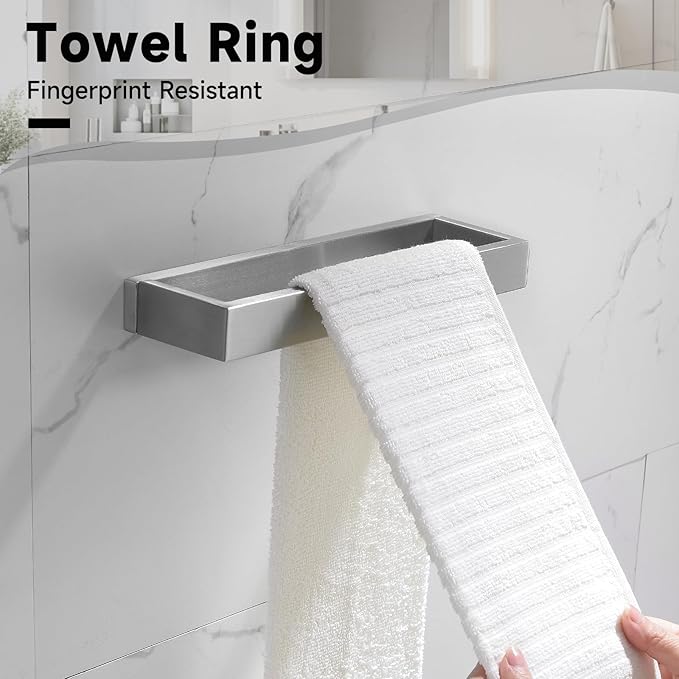 Brushed Nickel Towel Bar Set,5-Pieces Bathroom Hardware Accessories Set,Towel Racks Set for Bathroom 23.6 Inch Towel Bar Stainless Steel Wall-Mounted