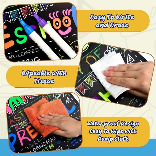 Personalized Chalkboard Style First & Last Day of School Sign | 13" x 16" Photo Prop - 2 Pcs