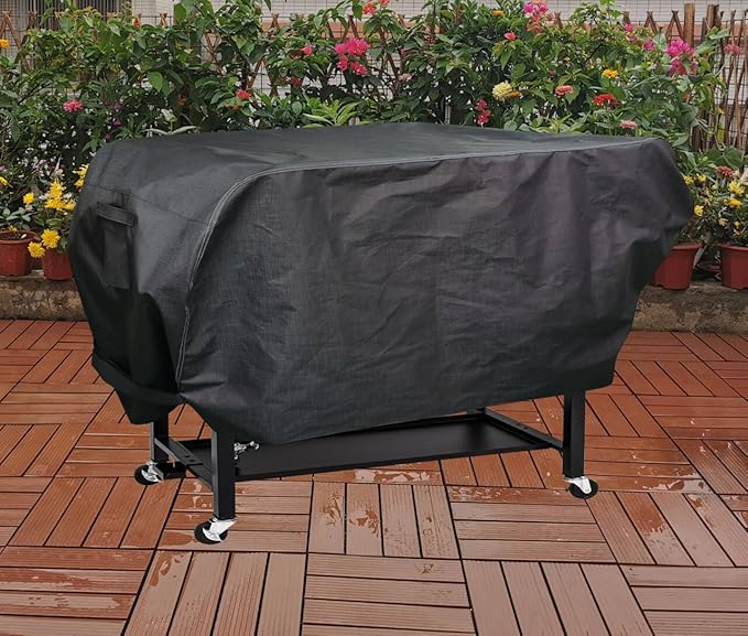 acoveritt RPET Fabric Cover for Flat Griddle Cover, Black；Fit 36" griddles with Hood and Side Shelf foldeble