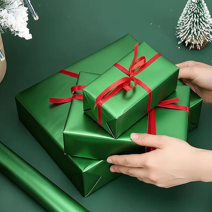 Light Green Wrapping Paper, 30inch x 33ft Matte Metallic Solid Color Gift Wrapping Paper Roll Perfect for Easter, Baby Shower, Wedding, Birthday, Christmas, Valentine, DIY Invitations, Arts & Crafts