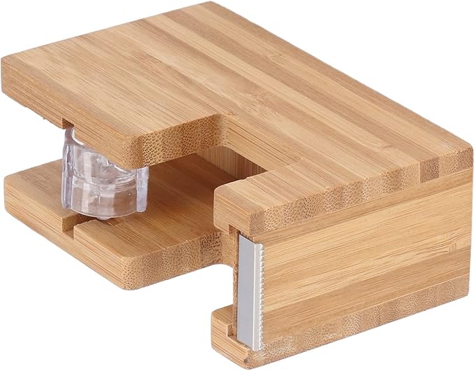 Desktop Tape Dispenser, Wood Tape Cutter Holder, Adhesive Roll Base for Office Desk, Mini Tape Dispenser with Non - Slip Design, Portable Stationery Tool for Students and of