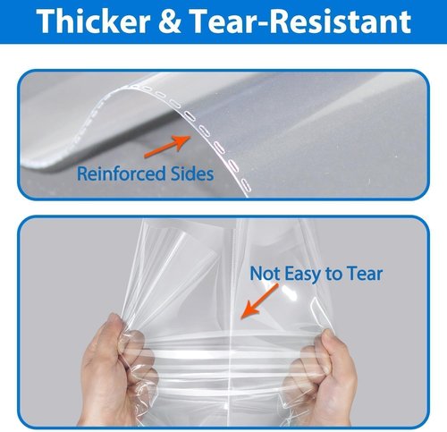 PigPotParty Clear Plastic T-Shirt Bags - Self-Sealing 9"x12" Cellophane Bags | 100 Pack for Gift & Clothing Packaging