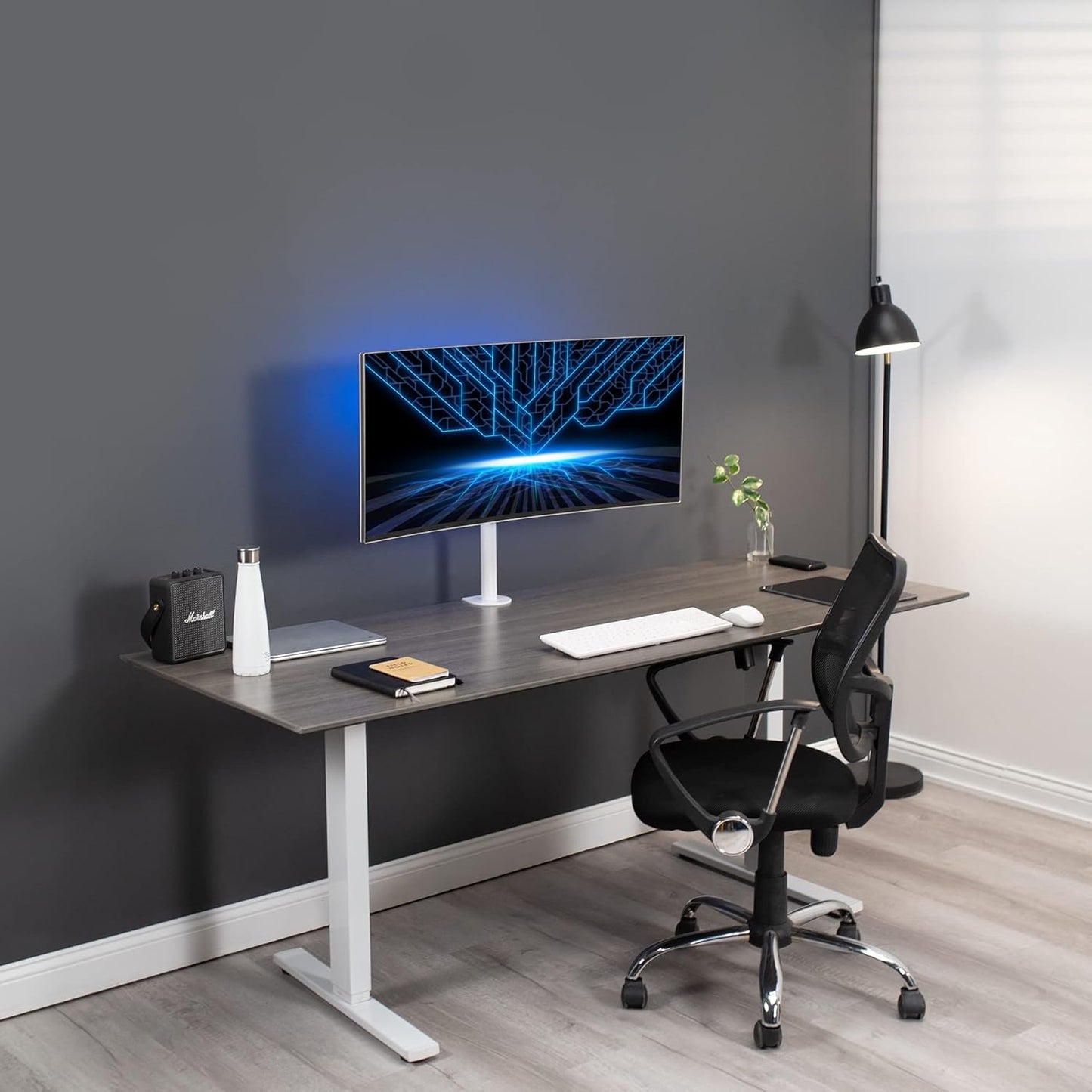 VIVO Heavy Duty Desk Mount for 13-38 Inch LCD Monitors - Supports Ultrawide Screens, White | STAND-V001CW
