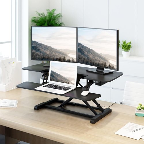 FLEXISPOT 40" Electric Height Adjustable Standing Desk - Motorized with Drawer & Quick Release Keyboard Tray for Home/Office