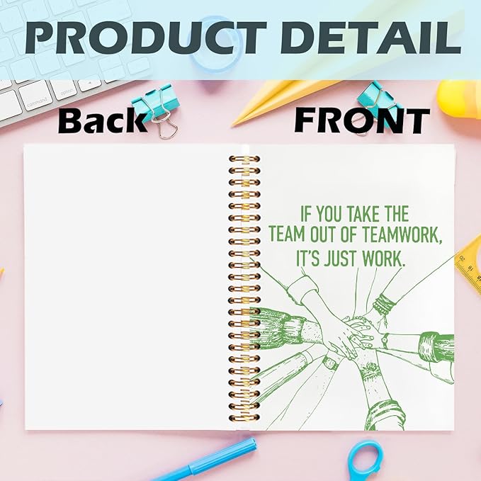 Yhtrg Welcome to the Team Gifts Spiral Notebooks, Gifts for Team Members at Work, Teams Appreciation Gift for Employees, Green Journal Notebook for Women Men Coworkers, 5.5x8.3 Inch