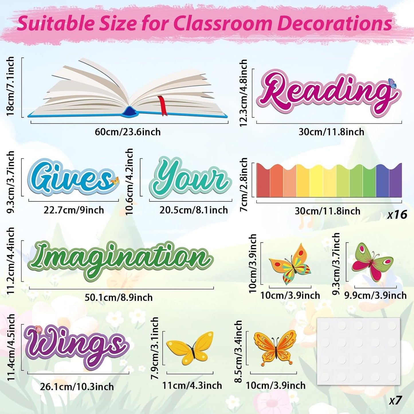 Skiennix Reading Bulletin Board Decorations Set - Spring Butterfly Cutouts for Classroom | Imagination-Inspiring Decor