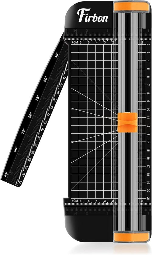 Firbon Black A5 Paper Cutter - Compact Straight Trimmer with Side Ruler for Scrapbooking & Crafts
