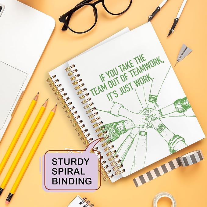 Yhtrg Welcome to the Team Gifts Spiral Notebooks, Gifts for Team Members at Work, Teams Appreciation Gift for Employees, Green Journal Notebook for Women Men Coworkers, 5.5x8.3 Inch