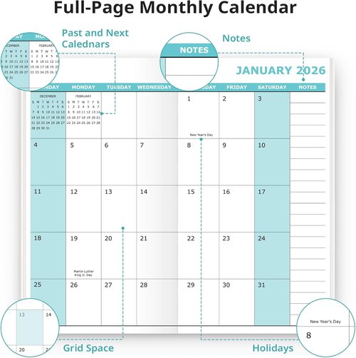 Garden of Whimsy Pocket Calendar 2026-2027 | Two-Year Monthly Planner (6.5" x 3.5") for Purse