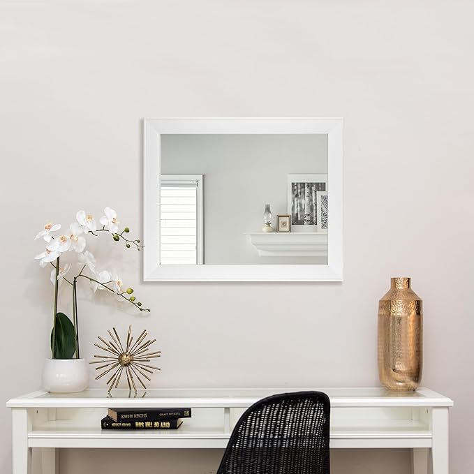 Ruomeng Rectangular Wall Mirror 16" x 20" Framed Mirror for Bathroom, Bedroom, Entryway, Living Room, White