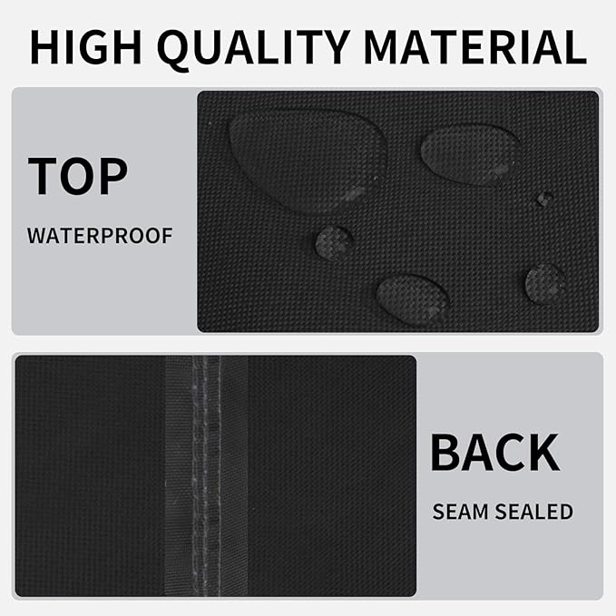 Easy-Going Outdoor Fire Pit Cover Rectangle 52" Lx34 Wx24 H, Durable Outdoor Gas Firepit Cover, Waterproof and Weatherproof Cover for Fire Pit, Black