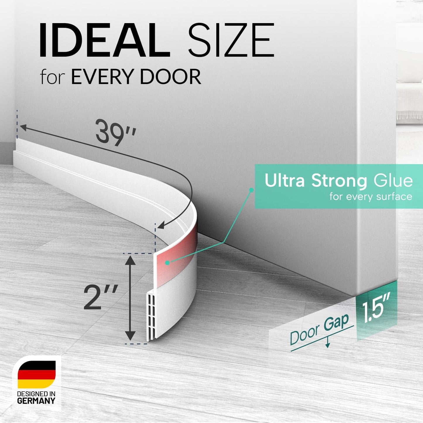 Vellure® Door Draft Stopper - Premium Weather Stripping Seal for Energy Savings | Easy Installation
