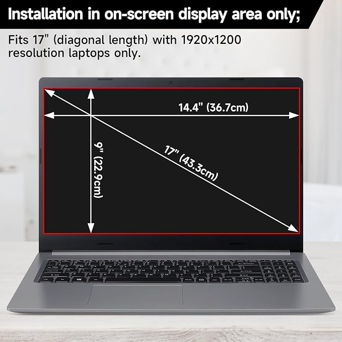 ANTOGOO V 17 Inch 1920x1200 Laptop Privacy Screen (367 * 229mm), Anti Blue Light Glare & Anti Scratch Computer Privacy Shield, Not for 17.3" with 1920x1080 Resolution Laptop