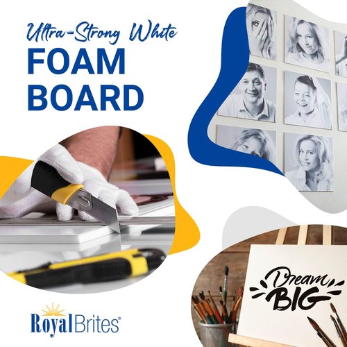 Royal Brites Premium White Foam Board - Sturdy & Lightweight 3/16" Thick | 30” x 40” Size, Pack of 10