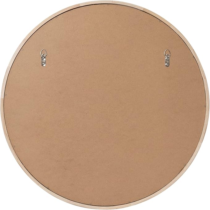 LYYYXGYP Round Wood Mirror 30 Inch for Wall Decor Farmhouse Wall Mirror Living Room Wooden Framed Circle Mirror Circular Vanity Mirror for Bathroom Bedroom