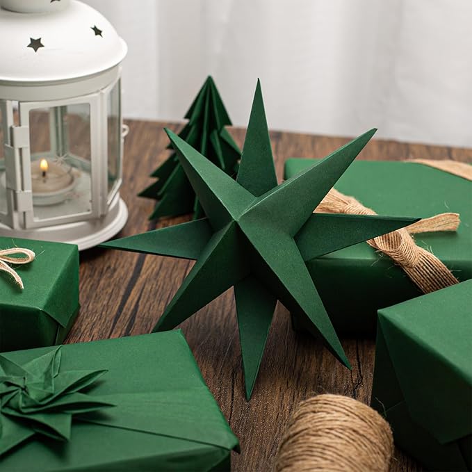 Retrify Green Kraft Packing Paper - 17 Inches x 32.8 Feet Art Craft Paper for Birthday Christmas Gift Wrapping, Bulletin Board, Table Runner, Wall Coverings Decoration