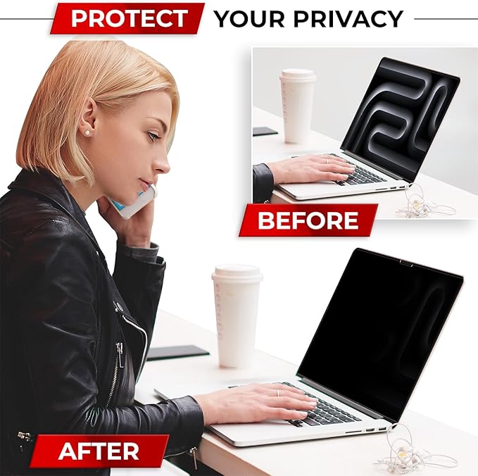 SightPro Magnetic Privacy Screen for MacBook Pro 16 Inch (2021-2024, M1, M2, M3, M4, Pro, Max) Removable Laptop Privacy Filter Shield and Protector