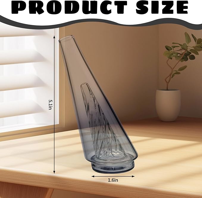 Mini Gradient Glass Vase, Exquisite Desktop Decorative Vase, Pro Glass Replacement (Dark Blue)