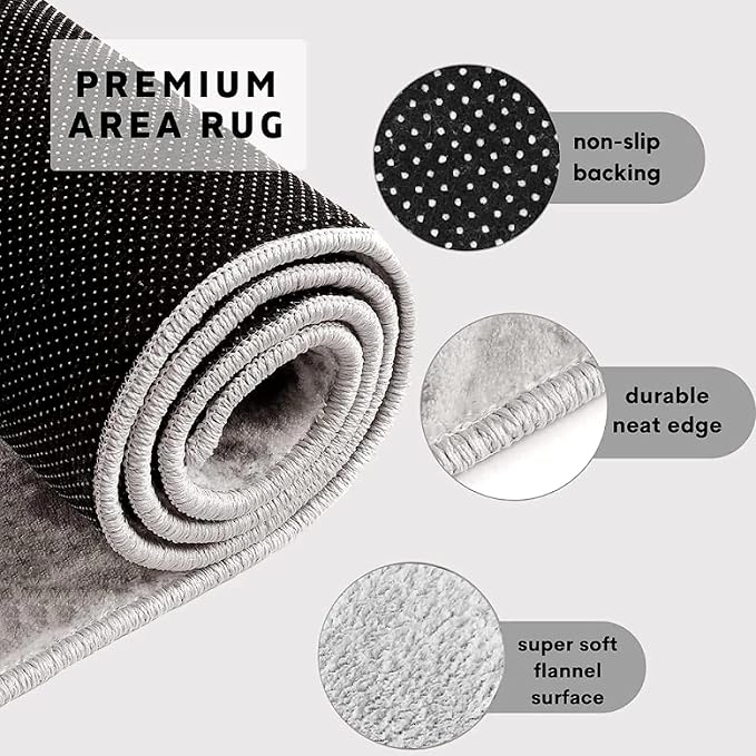 3D Geometric Area Rugs, Black White Block Pattern Carpet, Washable Non Slip Low Pile Soft Rug for Living Room Bedroom Decor Mat 3x4ft(Small)