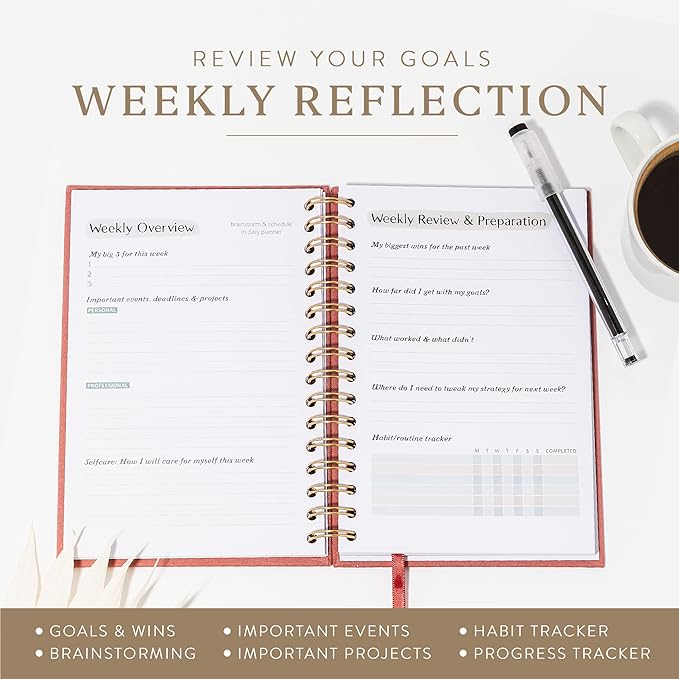 The ADHD Planner - Undated Daily Weekly Schedule Organizer Journal for Disorganized People - Habit Tracker Record Emotions & Mood - Academic Goals - Structure & Focus for Adults Brains (Spiral)