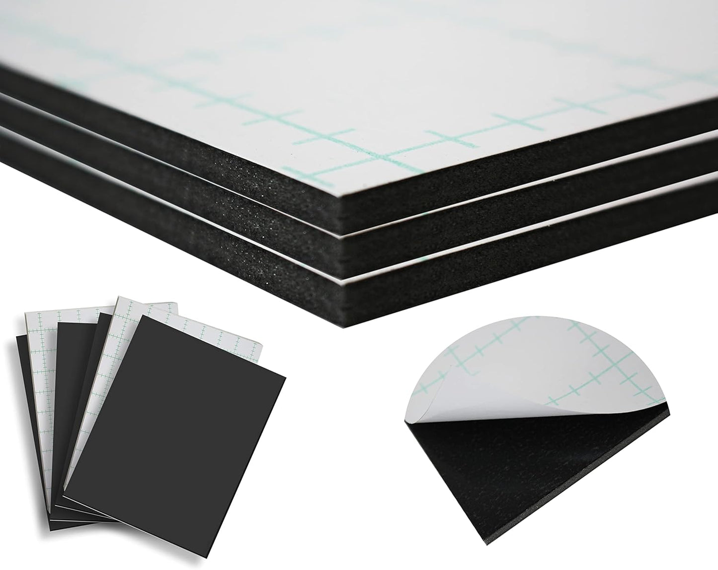 Skiennix Self-Adhesive Foam Board - 11x17 Black Mounting Board, Acid-Free, 3/16" Thick | 100 Pack