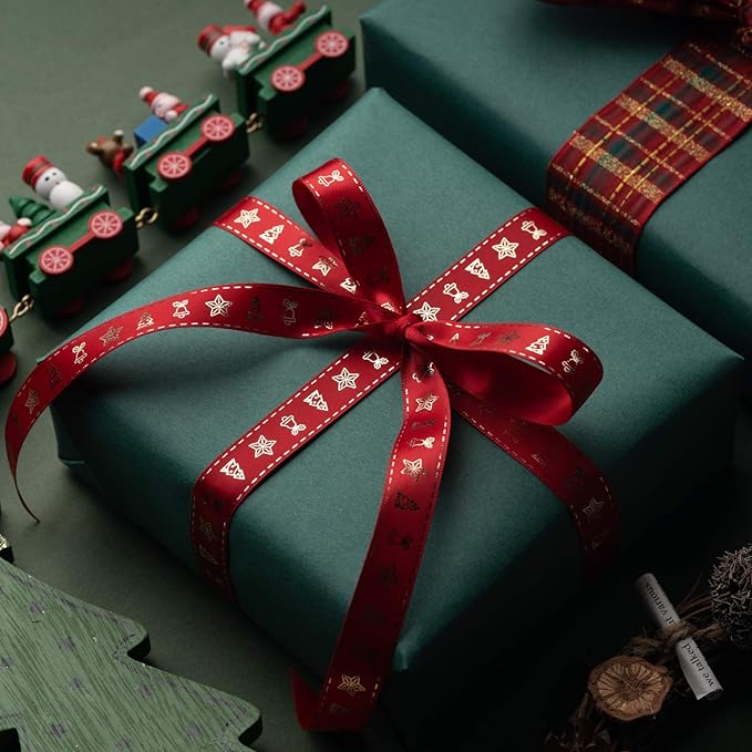 RUSPEPA 30"x 393"(32.8') Dark Green Kraft Wrapping Paper Large Jumbo Roll, Recyclable Green Art Gift Wrap Paper for Christmas Gift Wrapping, Table Covering, Art & Craft Supplies, Bouquet Flower, 80GSM