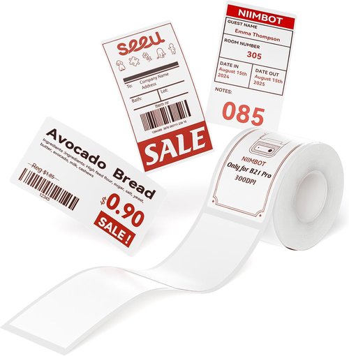 NIIMBOT Label Maker Refill Sticker Papers - Dual Color Printing for Pro Series | 1.5''x2.8'' (38x70mm)