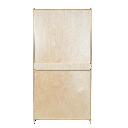 Contender Birch Streamline Storage Cabinet with 4 Adjustable Shelf, Hardwood Classroom and Home Organizer for Toys, Wooden Bookcase Display for Kids