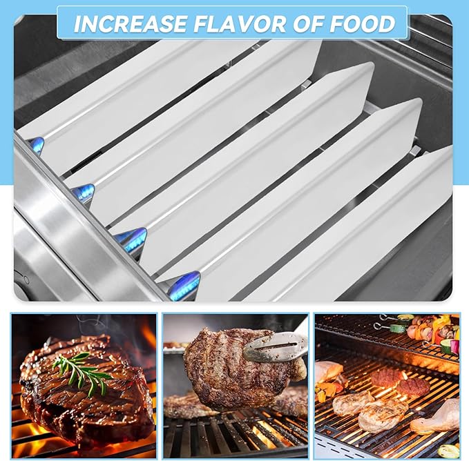 15.3 inch Flavorizer Bars for Weber Spirit 300 and GS4 Spirit II 300 Series E310 E320 E330 S310 S320 S330 with Front Control Knobs, Stainless Steel Grill Heat Plates Replacement for 7636, 5 Pack